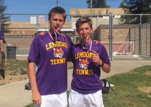 Lemoore West Yosemite League champs Drew Gobby and Spencer Denney.